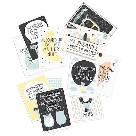 Cartes souvenirs - ma première année over the moon Beige 2 - vertbaudet enfant 