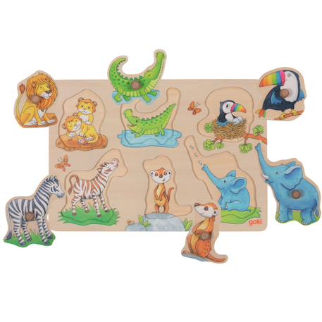Puzzle à encastrements maman et son petit Beige 1 - vertbaudet enfant 