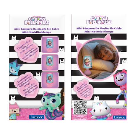 Mini lampe de chevet veilleuse sans fil gabby et la maison magique Rose 4 - vertbaudet enfant 