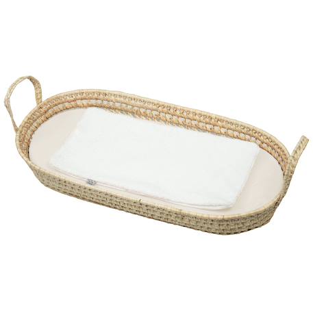 Set panier à langer : panier + matelas + drap-housse + tapis de change jeanne Beige+Blanc+Bleu+Camel+Gris+Rose+Terracotta+Vert de gris 1 - vertbaudet enfant 