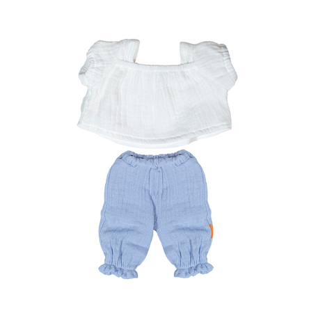 Blouse et pantalon dété pour poupée de 38 cm Bleu 1 - vertbaudet enfant 