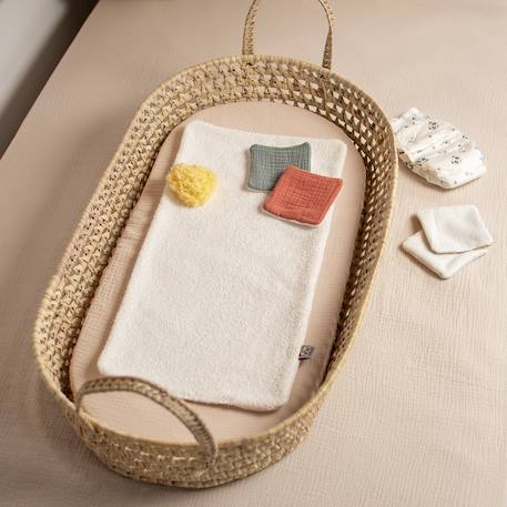 Set panier à langer : panier + matelas + drap-housse + tapis de change jeanne Beige+Blanc+Bleu+Camel+Gris+Rose+Terracotta+Vert de gris 2 - vertbaudet enfant 