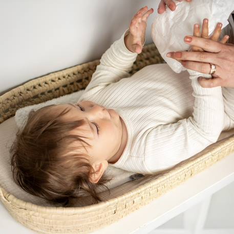 Set panier à langer : panier + matelas + drap-housse + tapis de change jeanne Beige+Blanc+Bleu+Camel+Gris+Rose+Terracotta+Vert de gris 3 - vertbaudet enfant 