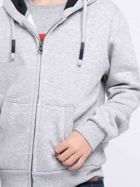 Sweat zippé capuche wamin garçon Beige+Gris clair+Kaki+Vert+Violet 7 - vertbaudet enfant 