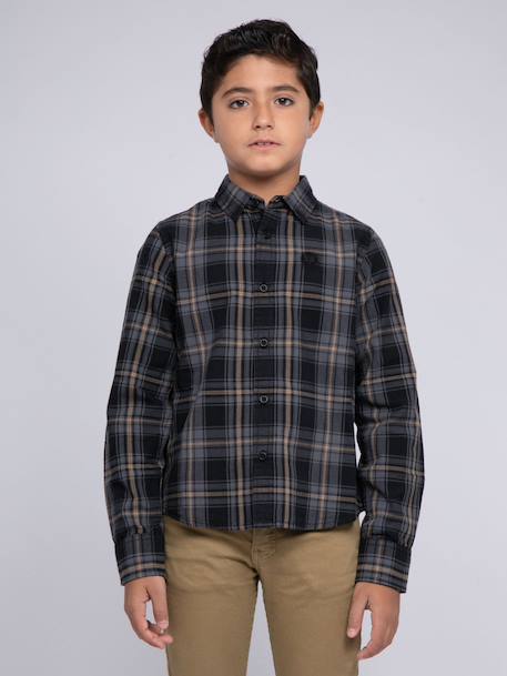 Chemise manches longues carreaux tonka garçon Noir 1 - vertbaudet enfant 