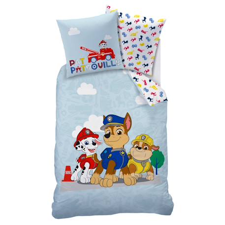Parure de lit imprimée 100% coton, pat patrouille patboy Bleu 3 - vertbaudet enfant 