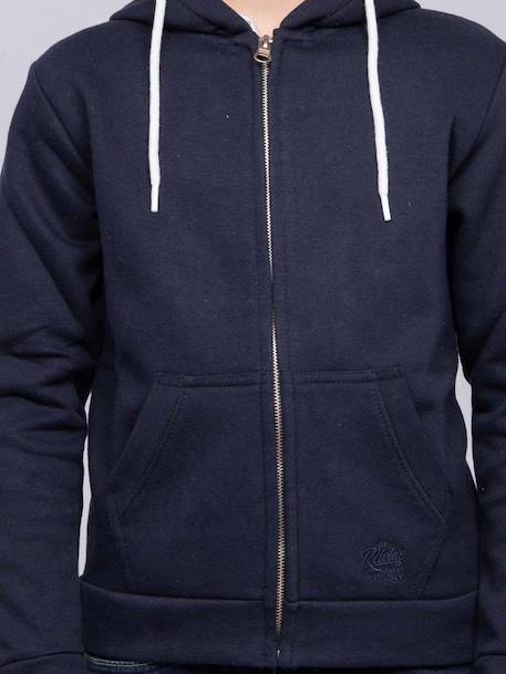 Sweat zippé capuche wams garçon Bleu marine+Gris chine+Orange 3 - vertbaudet enfant 