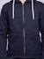 Sweat zippé capuche wams garçon Bleu marine+Gris chine+Orange 3 - vertbaudet enfant 