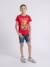 T-shirt col rond pur coton neverso garçon Bleu marine+Kaki+Rouge 12 - vertbaudet enfant 