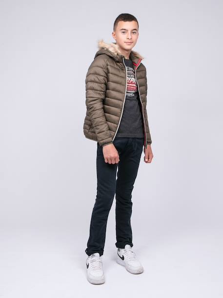 Doudoune capuche ziltou garçon Bleu marine+Kaki 8 - vertbaudet enfant 