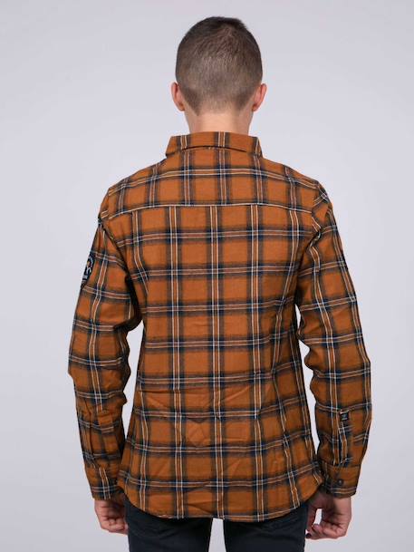 Chemise manches longues carreaux tamaro garçon Bordeaux+Marron 6 - vertbaudet enfant 