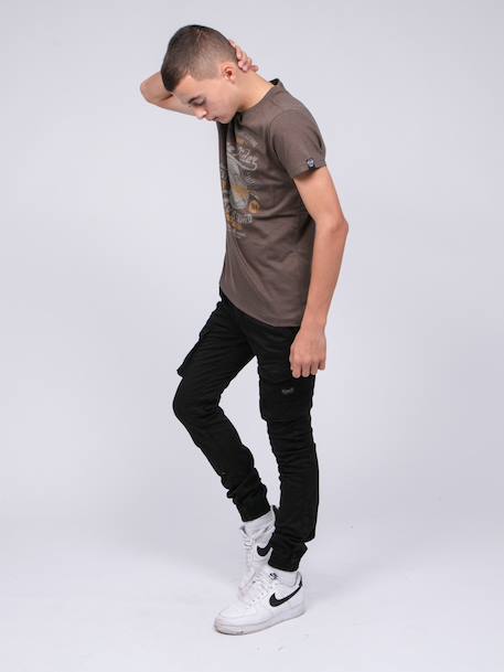 T-shirt col rond pur coton jordy garçon Bordeaux+Gris foncé+Kaki 12 - vertbaudet enfant 