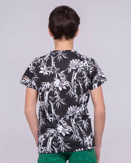 T-shirt col rond pur coton motifs naschool garçon Noir 2 - vertbaudet enfant 