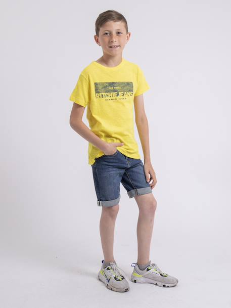 T-shirt col rond pur coton notelox garçon Blanc+Jaune+Rouge 8 - vertbaudet enfant 