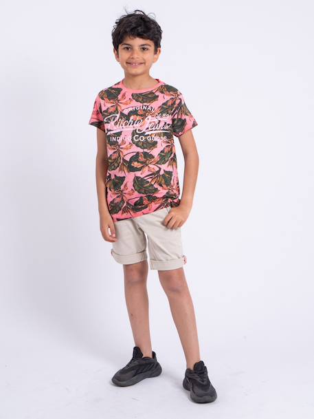 T-shirt manches courtes col rond pur coton niramax garçon Beige+Corail+Kaki 8 - vertbaudet enfant 