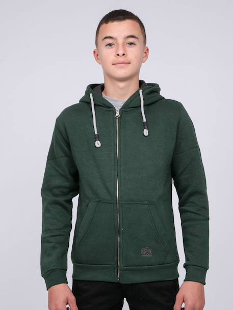 Sweat zippé capuche wamin garçon Beige+Gris clair+Kaki+Vert+Violet 13 - vertbaudet enfant 