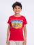 T-shirt manches courtes col rond pur coton nabojan garçon Noir+Rouge 5 - vertbaudet enfant 