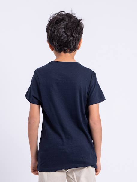 T-shirt manches courtes col rond pur coton nipeter garçon Blanc+Bleu marine+Jaune 6 - vertbaudet enfant 