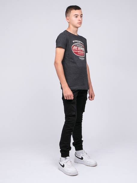 T-shirt col rond pur coton jocturne garçon Bleu marine+Gris foncé+Kaki 8 - vertbaudet enfant 
