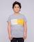 T-shirt col rond pur coton noware garçon Gris chine+Rouge 1 - vertbaudet enfant 