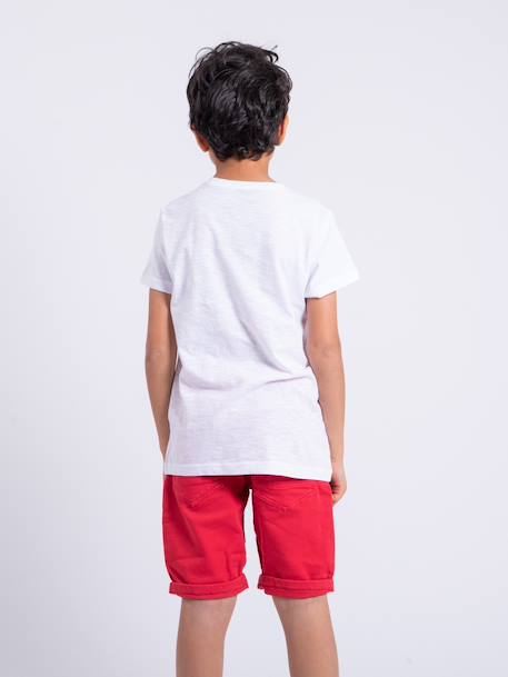 T-shirt manches courtes col rond pur coton nomary garçon Blanc+Jaune+Rouge 2 - vertbaudet enfant 
