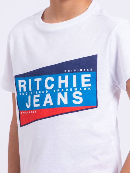 T-shirt manches courtes col rond pur coton noblake garçon Blanc+Gris clair+Noir 3 - vertbaudet enfant 