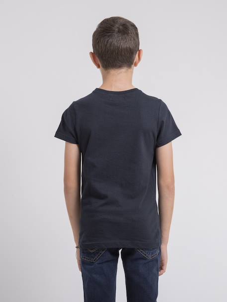 T-shirt col rond pur coton joultix garçon Antra+Bleu marine+Cognac 6 - vertbaudet enfant 