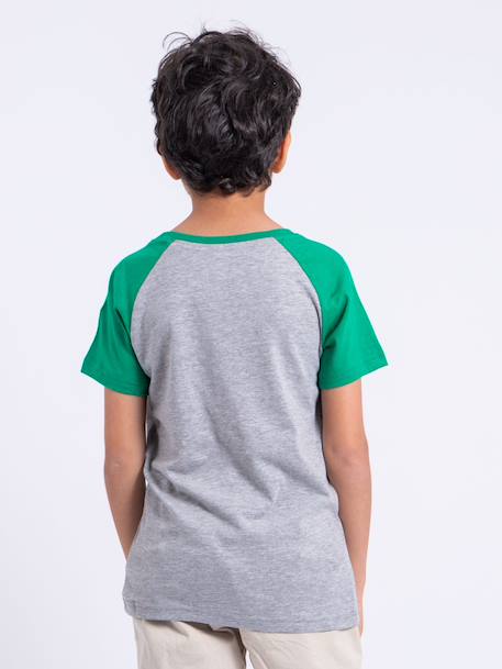 T-shirt manches courtes col rond pur coton nechin garçon Bleu marine+Rouge+Vert 10 - vertbaudet enfant 
