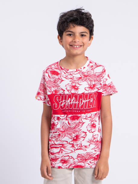 T-shirt manches courtes col rond pur coton noliba garçon Bleu royal+Kaki+Rouge 9 - vertbaudet enfant 
