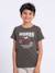 T-shirt manches courtes col rond pur coton neder garçon Blanc+Bleu marine+Kaki 9 - vertbaudet enfant 