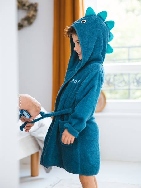 Peignoir enfant Dinosaure personnalisable bleu 1 - vertbaudet enfant 