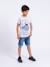 T-shirt manches courtes col rond pur coton nuplaton garçon Bleu marine+Gris clair+Kaki 4 - vertbaudet enfant 