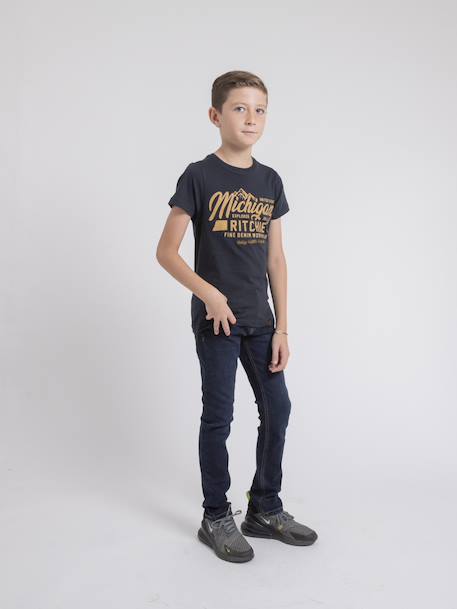 T-shirt col rond pur coton joultix garçon Antra+Bleu marine+Cognac 8 - vertbaudet enfant 