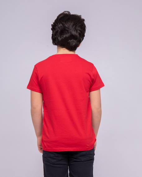 T-shirt col rond pur coton noware garçon Gris chine+Rouge 6 - vertbaudet enfant 