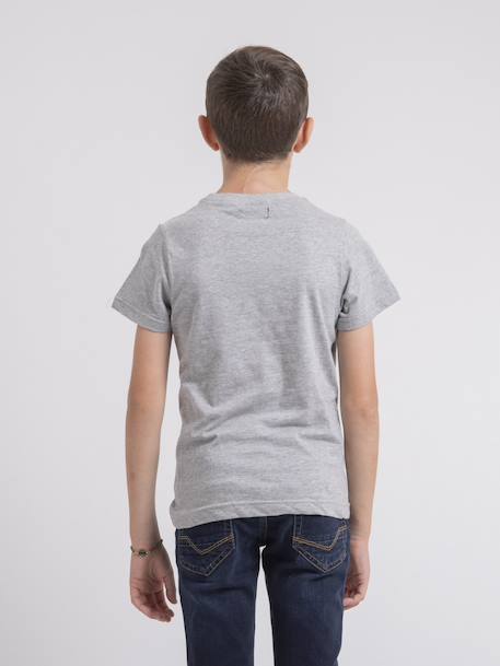 T-shirt col rond pur coton jardin garçon Bleu marine+Gris+Noir 6 - vertbaudet enfant 