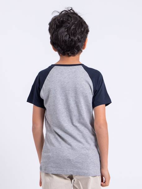 T-shirt manches courtes col rond pur coton nechin garçon Bleu marine+Rouge+Vert 2 - vertbaudet enfant 