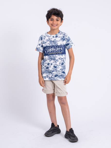 T-shirt manches courtes col rond pur coton noliba garçon Bleu royal+Kaki+Rouge 4 - vertbaudet enfant 