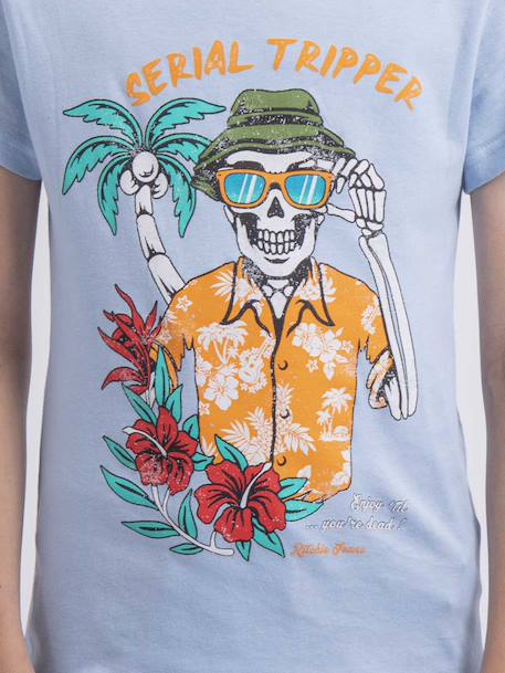 T shirt col rond pur coton nulrik garçon Bleu ciel 3 - vertbaudet enfant 