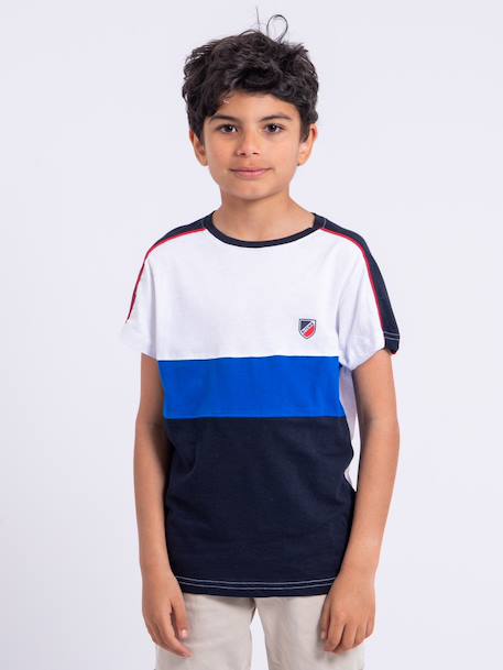 T-shirt manches courtes pur coton nabalia garçon Bleu marine+Kaki+Vert 1 - vertbaudet enfant 