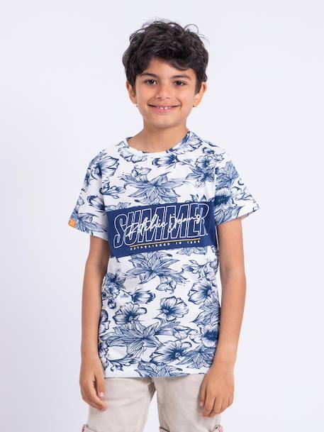 T-shirt manches courtes col rond pur coton noliba garçon Bleu royal+Kaki+Rouge 1 - vertbaudet enfant 