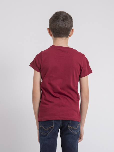 T-shirt col rond pur coton jacraig garçon Bleu marine+Bordeaux+Kaki 6 - vertbaudet enfant 