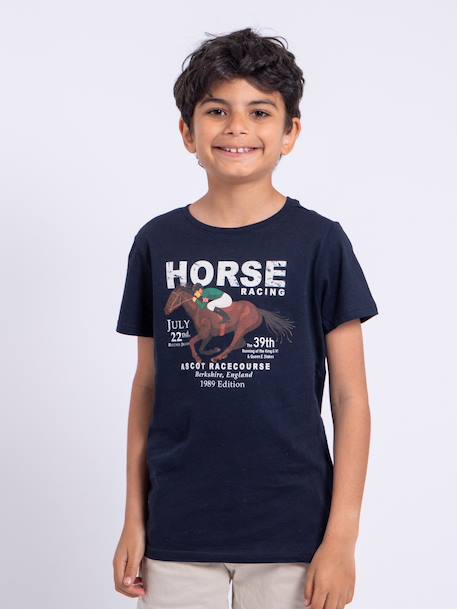 T-shirt manches courtes col rond pur coton neder garçon Blanc+Bleu marine+Kaki 5 - vertbaudet enfant 