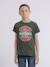 T-shirt col rond pur coton numatis garçon Bleu marine+Camel+Vert 9 - vertbaudet enfant 