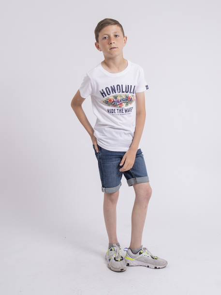 T-shirt col rond niroulio garçon Blanc+Kaki+Rouge 4 - vertbaudet enfant 