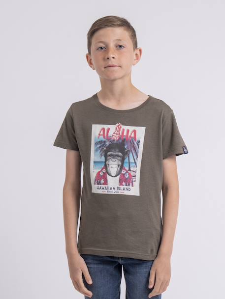 T-shirt col rond nipagolo garçon Blanc+Bleu marine+Kaki 9 - vertbaudet enfant 