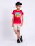 T-shirt manches courtes col rond pur coton nabojan garçon Noir+Rouge 8 - vertbaudet enfant 