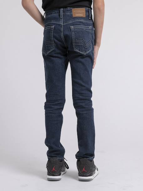 Jean coupe ajustée salagnon garçon Bleu foncé 2 - vertbaudet enfant 