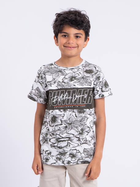 T-shirt manches courtes col rond pur coton noliba garçon Bleu royal+Kaki+Rouge 5 - vertbaudet enfant 