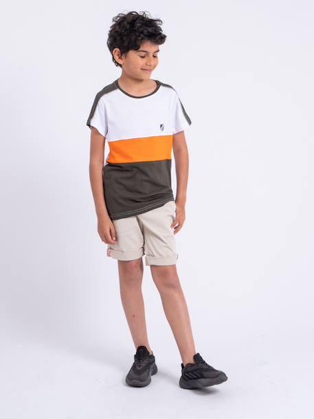 T-shirt manches courtes pur coton nabalia garçon Bleu marine+Kaki+Vert 8 - vertbaudet enfant 