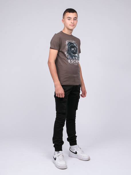 T-shirt col rond pur coton jooster garçon Bordeaux+Kaki 8 - vertbaudet enfant 